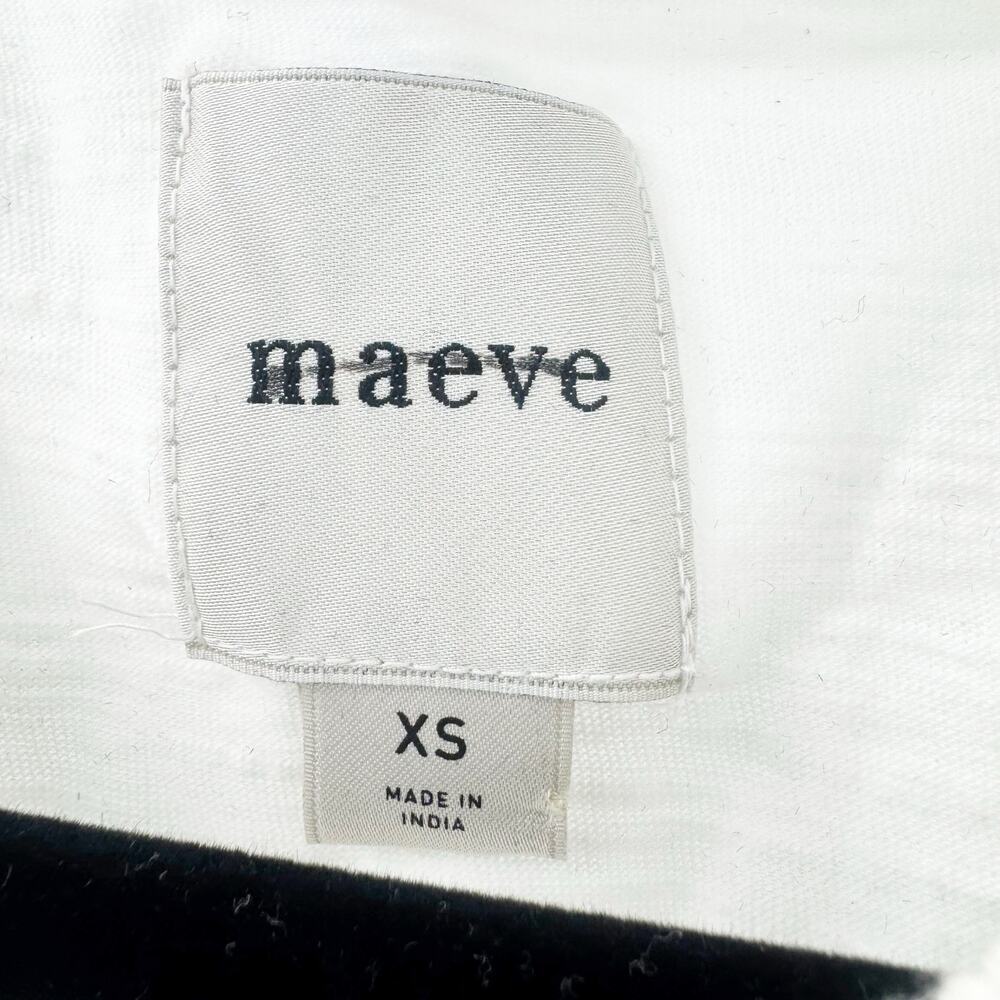 Maeve Smocked Pullover Muscle Top Round Neck Cap Sleeves White Size XS NWOT - Picture 10 of 14